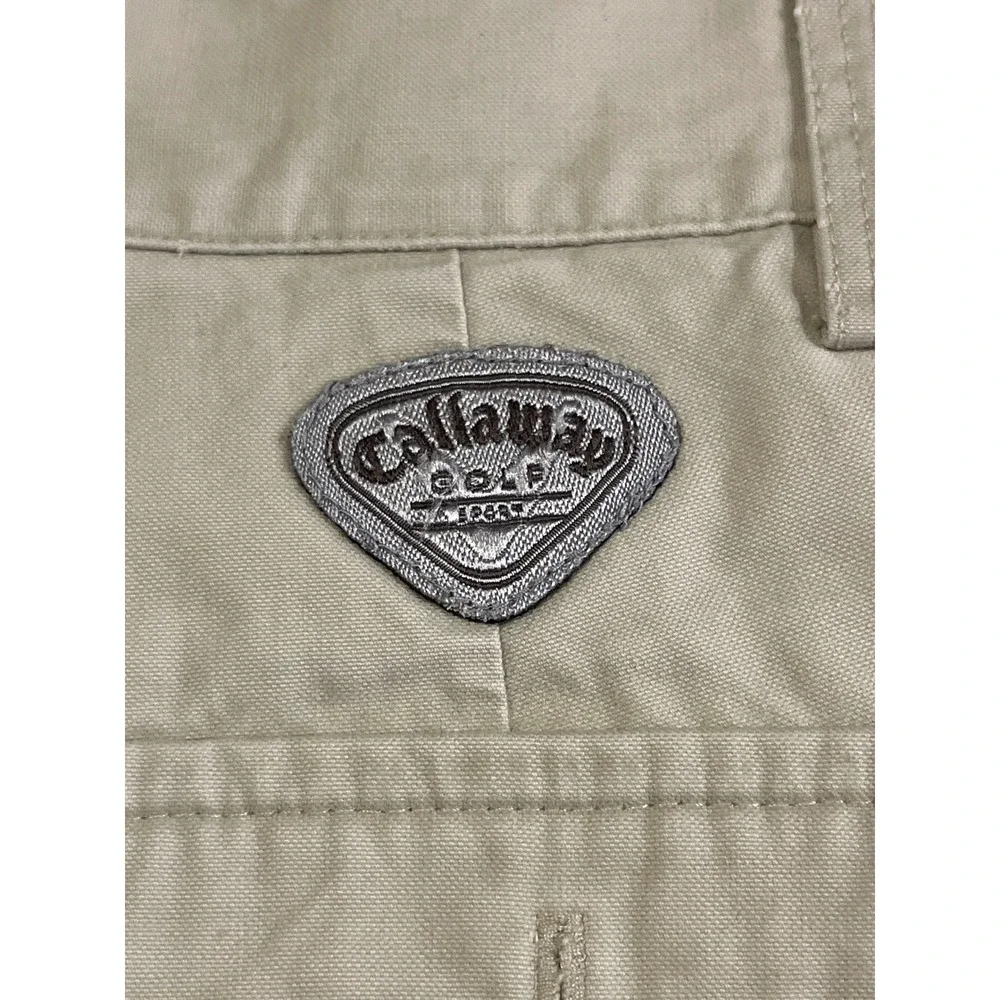Callaway Golf Mens Khaki Cargo Shorts Size 34 Flat Front Pockets‎ Casual Outdoor